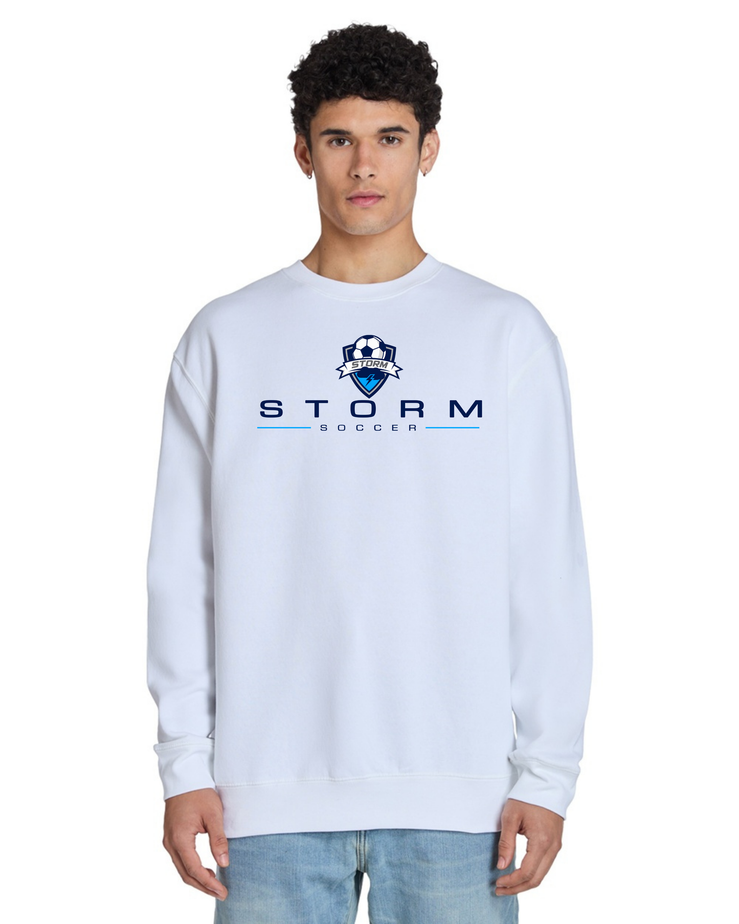 STORM SOCCER LIGHT MODERN CREWNECK SWEATSHIRT