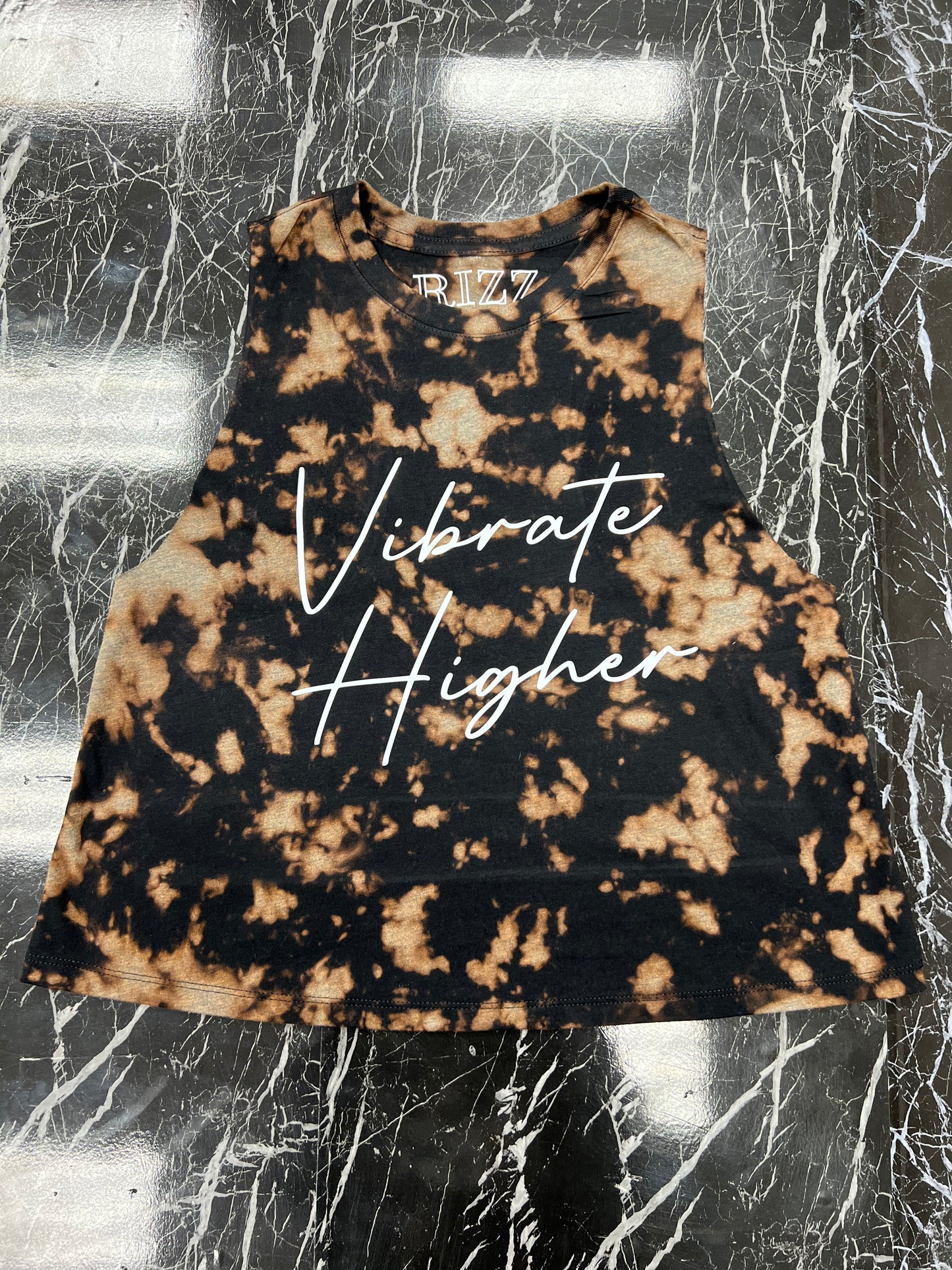 “Vibrate Higher” crop tank