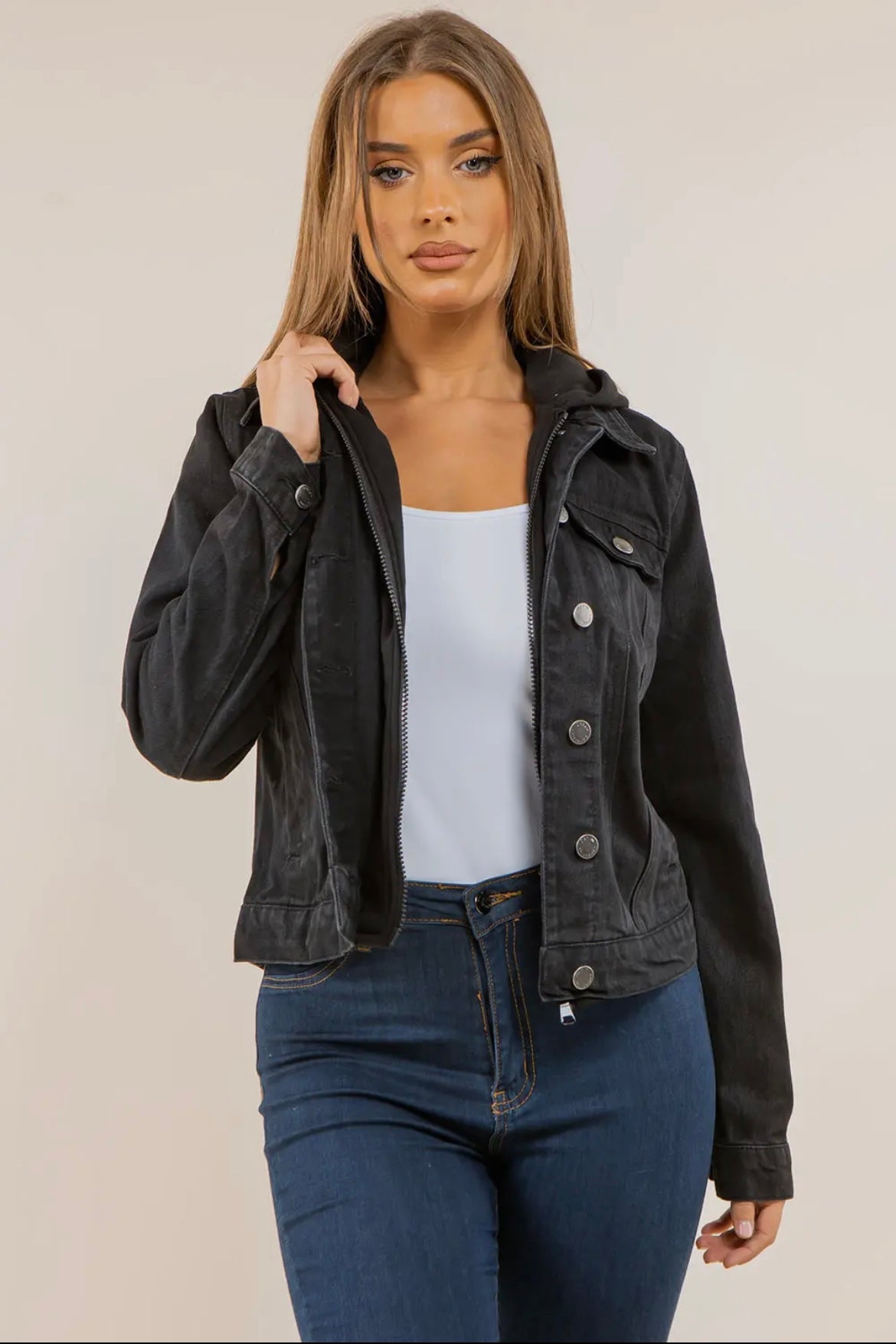 Sweatshirt Hooded Denim Jacket