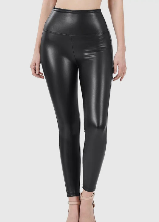 High Rise Faux Leather Leggings