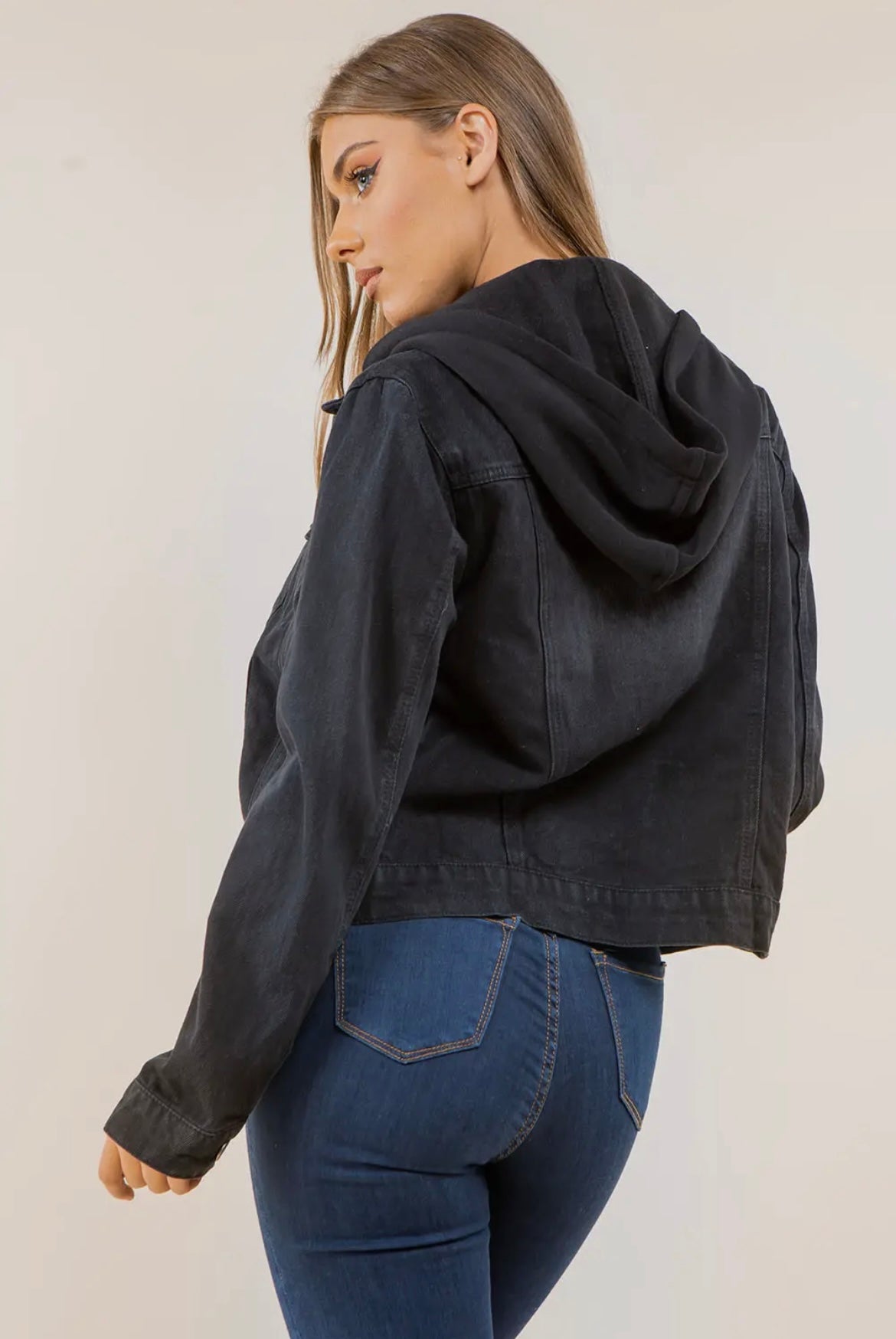 Sweatshirt Hooded Denim Jacket