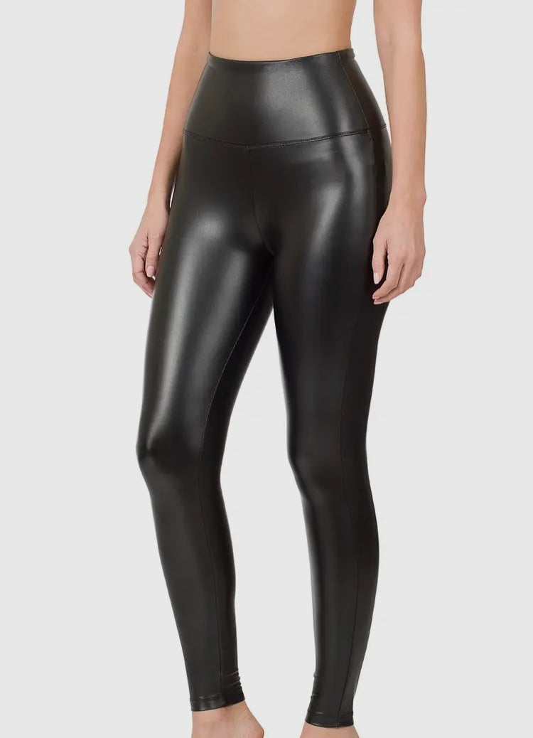 High Rise Faux Leather Leggings