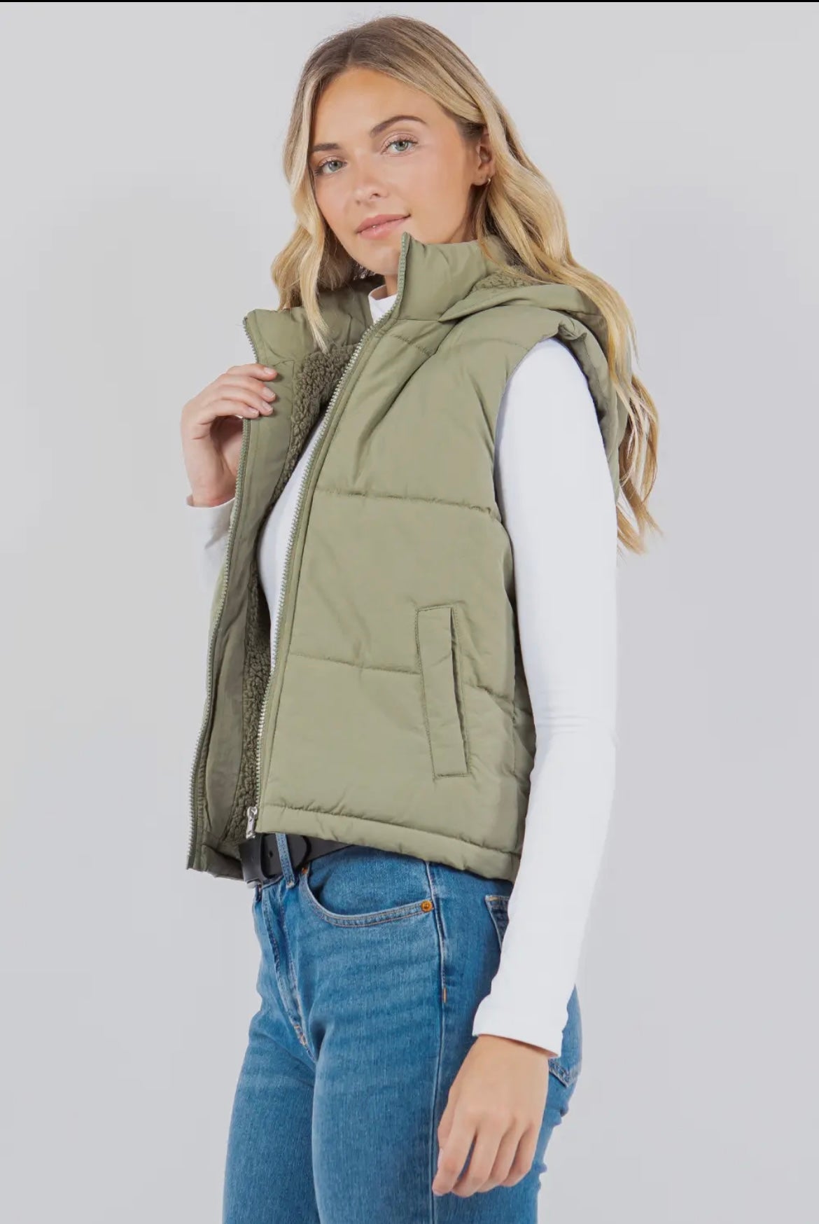 Hooded Sherpa Lined Vest