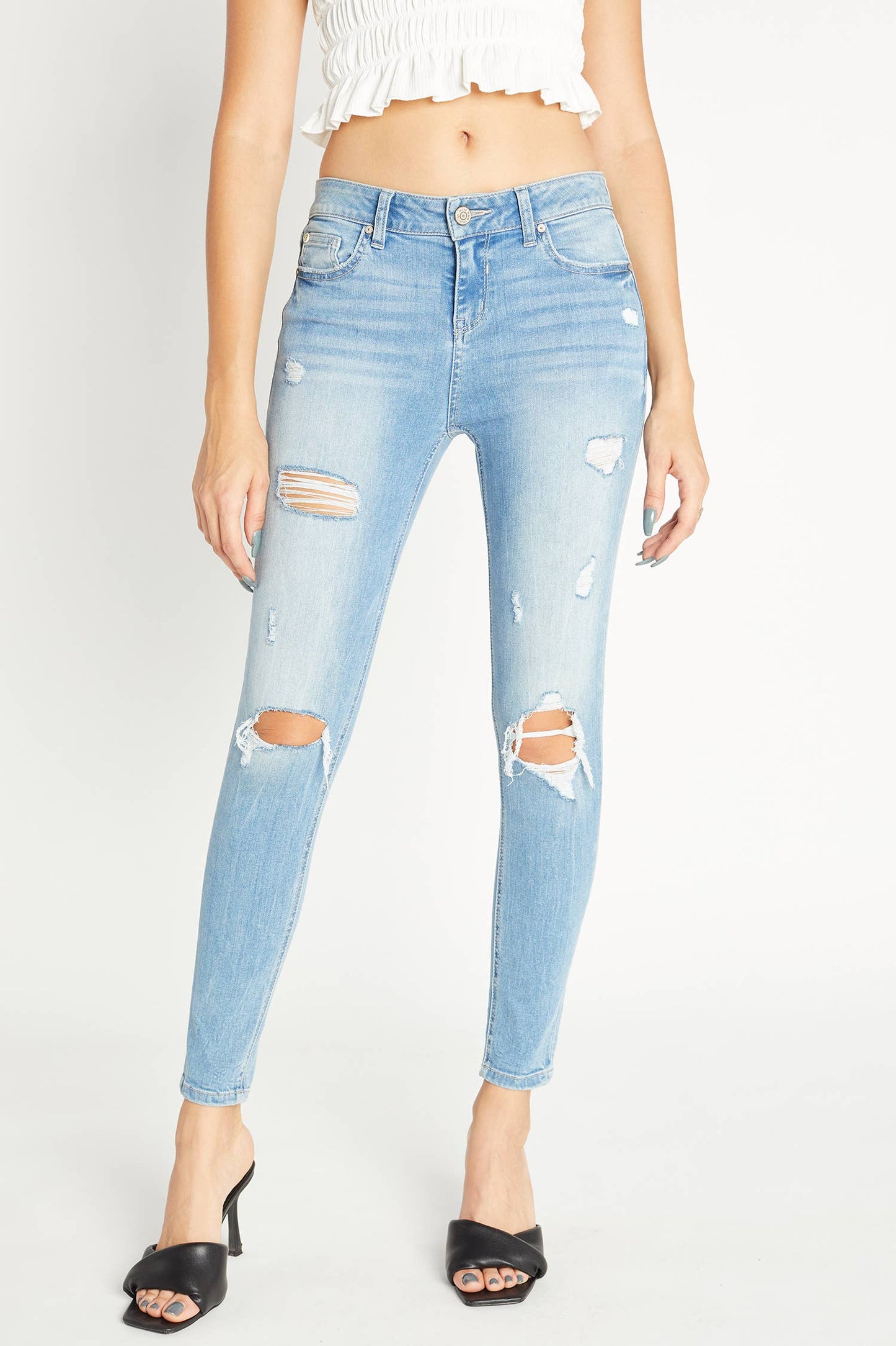 OPEN PACK Mid Rise Ankle Crop Skinny Jeans WEP3124