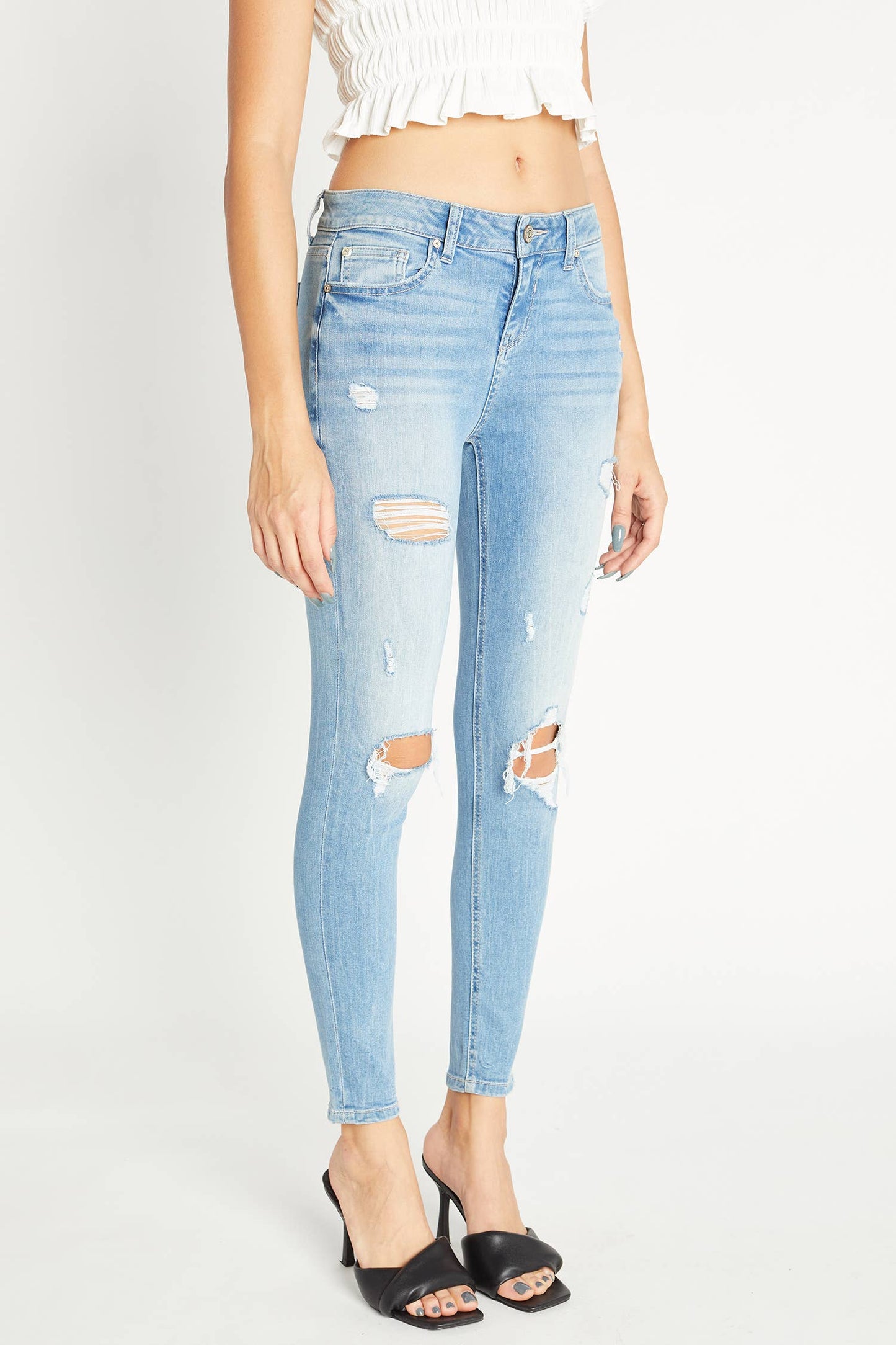 OPEN PACK Mid Rise Ankle Crop Skinny Jeans WEP3124